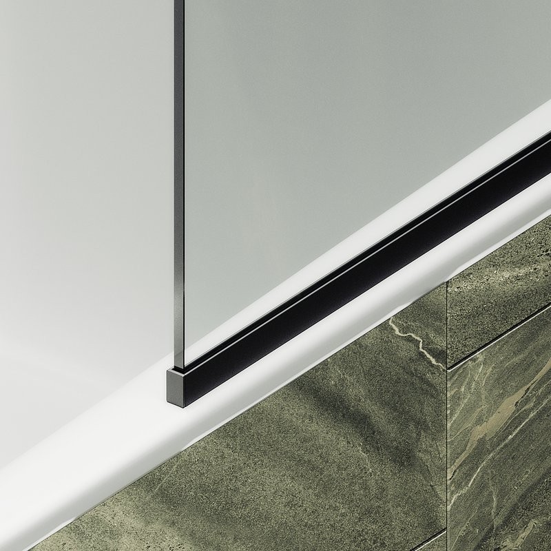 Шторка на ванну Maybahglass MGV-144-6у 64x140, профиль черный, стекло прозрачное