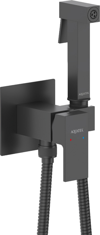 Гигиенический душ AQUATEK Либра AQ1022MB со смесителем, С ВНУТРЕННЕЙ ЧАСТЬЮ, матовый черный