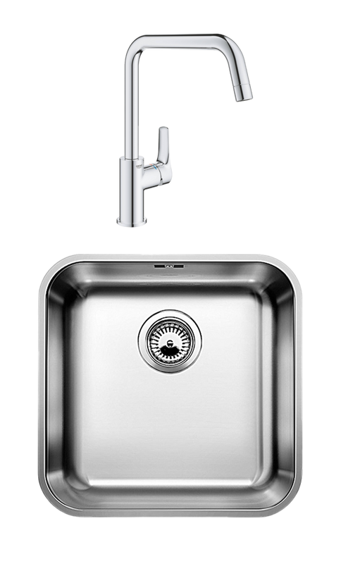 Комплект Мойка Blanco Supra 400-U + Смеситель Grohe Eurosmart