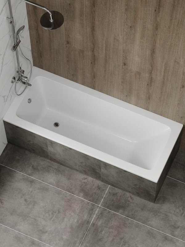 Акриловая ванна Teymi Helmi 170x70 см, пристенная, белая, с каркасом