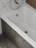 Акриловая ванна Teymi Helmi 170x70 см, пристенная, белая, с каркасом