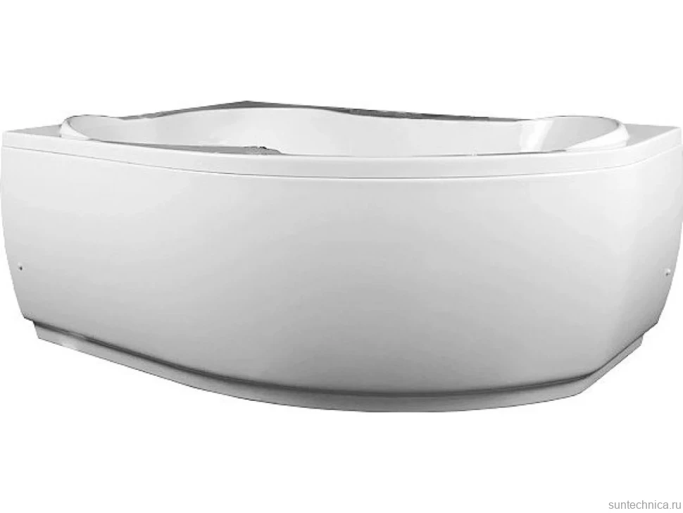 Акриловая ванна Aquanet Capri 00205345 L 170x110 см, угловая, левая, пристенная, белая, асимметричная, с каркасом, с сиденьем