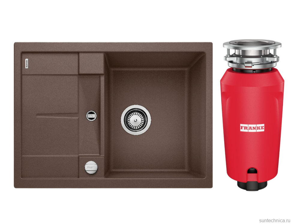 Комплект Мойка Blanco Metra 45S Compact 519581 кофе + Измельчитель Franke