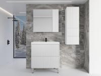 Шкаф пенал для ванной Style Line Стокгольм 36 подвесной, белый рифленый софт