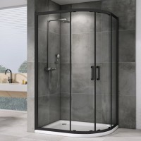 Душевой уголок Abber Schwarzer Diamant AG01119B 110x90, профиль черный, стекло прозрачное