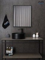 Накладная раковина GID Esfera Bm9011 40 матовая черная, круглая, фаянс