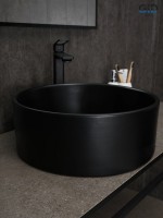 Накладная раковина GID Esfera Bm9011 40 матовая черная, круглая, фаянс