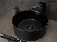 Накладная раковина GID Esfera Bm9011 40 матовая черная, круглая, фаянс