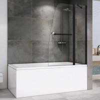 Шторка на ванну Abber Ewiges Wasser AG50100B 100x140, профиль черный, стекло прозрачное