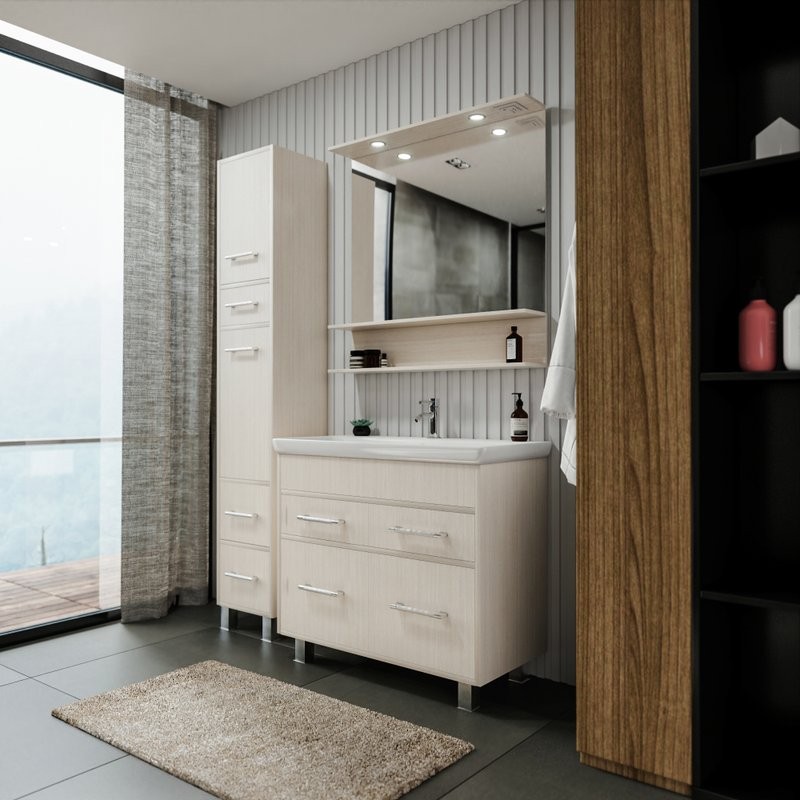 Мебель для ванной комнаты Бриклаер Чили Чили 90 светлая лиственница С