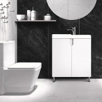 Тумба с раковиной Belux Даллас 60 L напольная, белая глянцевая