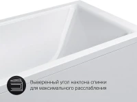 Акриловая ванна AM.PM Gem 170x70 см, пристенная, белая, с каркасом