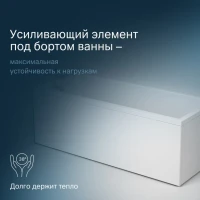 Акриловая ванна AM.PM Gem 170x70 см, пристенная, белая, с каркасом
