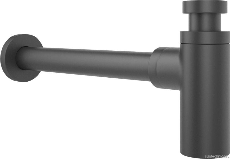 Комплект Накладная раковина Lavinia Boho Bathroom Sink Slim 33311006 + Донный клапан Wellsee Drainage System 182140000 матовый черный + Сифон 182105000 матовый черный