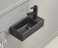 Раковина маленькая в туалет GID Suspendido Bm9270L 41 матовая черная, прямоугольная, фаянс