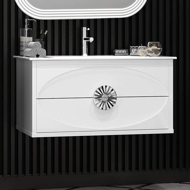 Тумба с раковиной Opadiris Ибица 90 подвесная, фурнитура хром