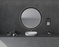 Накладная раковина Abber Stein AS2620 60 матовая белая, прямоугольная, искусственный камень