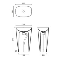 Раковина напольная Catalano Green 0428550001 55 глянцевая белая, прямоугольная, моноблок