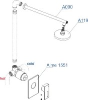 Душевой комплект Wasserkraft Alme A12119 С ВНУТРЕННЕЙ ЧАСТЬЮ, хром