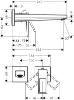 Смеситель для раковины Hansgrohe Metropol 74526000 С ВНУТРЕННЕЙ ЧАСТЬЮ хром