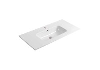 Тумба с раковиной AQUATEK Вега 100 подвесная, 2 ящика, серый туман