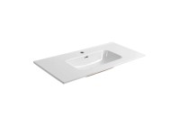 Тумба с раковиной AQUATEK Вега 100 подвесная, 2 ящика, серый туман