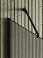 Душевая перегородка Maybahglass MGD-734-6ш 89 см, профиль черный, стекло бронза матовое