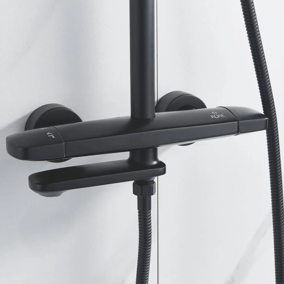Душевая стойка Rose R3936H черная