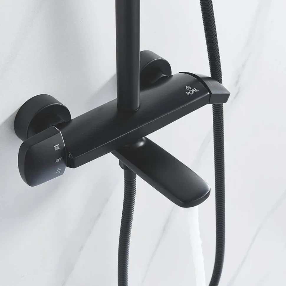 Душевая стойка Rose R3936H черная