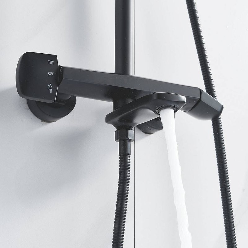 Душевая стойка Rose R3936H черная