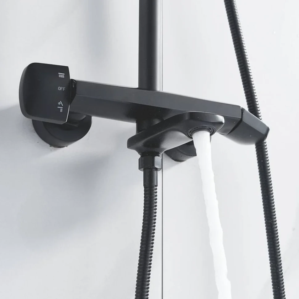 Душевая стойка Rose R3936H черная