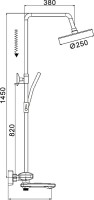 Душевая стойка Rose R3936H черная