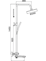 Душевая стойка Rose R3936H черная Душевая стойка Rose R3936H черная