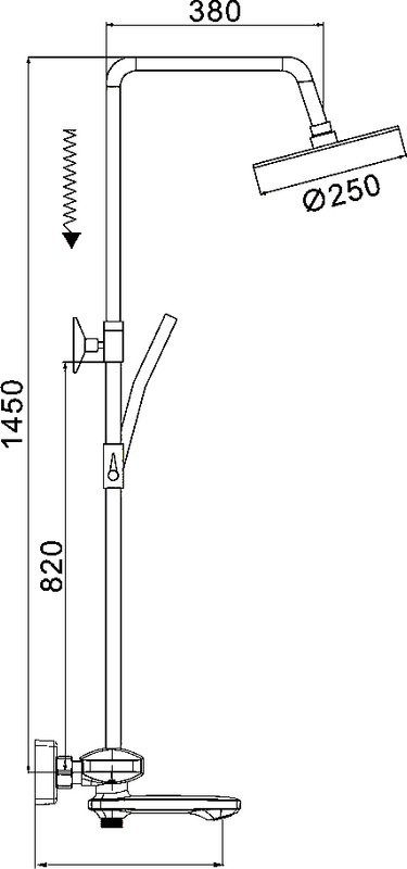 Душевая стойка Rose R3936H черная