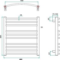 Полотенцесушитель электрический Grota Calma 48х60
