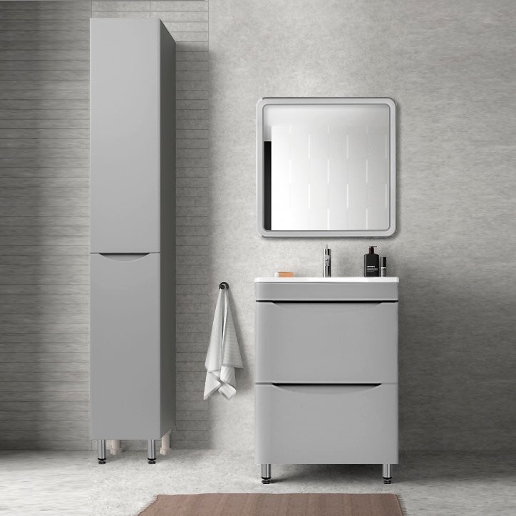 Тумба под раковину Style Line Бергамо Мини 60 Люкс Plus напольная, антискрейтч серая