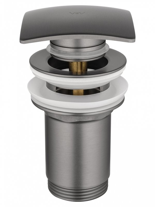 Донный клапан для раковины Wonzon & Woghand WW-88SS08-BGM без перелива, темный графит