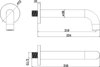 Излив WHITECROSS Y Y1200NIB брашированный никель