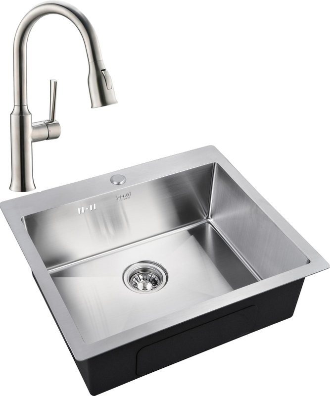 Комплект Мойка Zorg Inox R 5951 + Смеситель Domaci Равенна DCB 7011 сатин