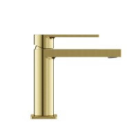 Смеситель для раковины Sancos Studio, брашированное золото, PVD покрытие, SC9015BG