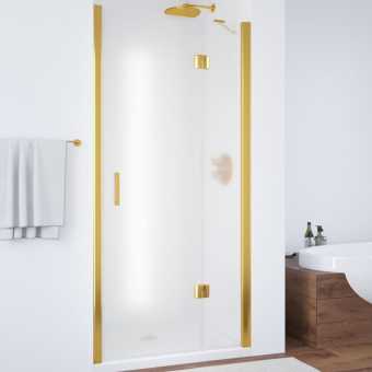 Душевая дверь в нишу Vegas Glass AFP 110 09 10 R вход 63 см, профиль золото, стекло сатин