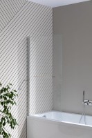 Шторка на ванну Allen Brau Priority 3.31023.00 80 см, профиль хром, стекло прозрачное Optiwhite