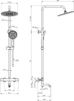 Душевая стойка Wonzon & Woghand WW-B3065-T1-MB матовая черная
