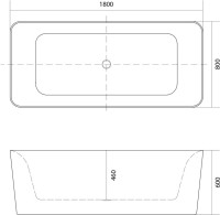 Акриловая ванна AQUATEK Квадро AQ-K27880 180x80 см, отдельностоящая, белая, на ножках, со сливом-переливом