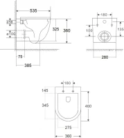 Комплект Унитаз подвесной BOND Oval F01-10Long удлиненный, безободковый, с микролифтом, белый + Инсталляция VitrA V-Fix Core 732-5800-01PV + Кнопка Root Square 740-2311 черная матовая