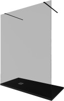 Душевая перегородка Allen Brau Infinity 2 3.21058.BBA.T 160 см, профиль черный браш, стекло тонированное