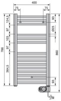 Полотенцесушитель электрический Zehnder Aura PBEBZ-080-040/MQ RAL 9005 matt 80x40 черный