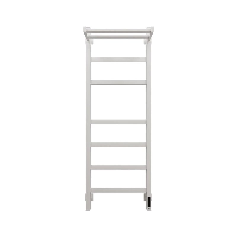 Полотенцесушитель электрический Grota Tela 430х1200 RAL9016 EL 120x45 см, подключение справа, слева, скрытое подключение справа, матовый белый, лесенка, из стали, с полкой