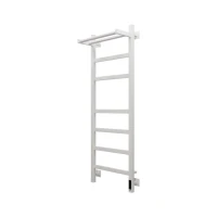Полотенцесушитель электрический Grota Tela 430х1200 RAL9016 EL 120x45 см, подключение справа, слева, скрытое подключение справа, матовый белый, лесенка, из стали, с полкой