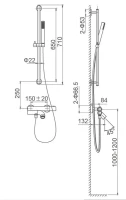 Душевой комплект Wonzon & Woghand Loop WW-311-00-508 черный матовый Душевой комплект Wonzon & Woghand Loop WW-311-00-508 черный матовый